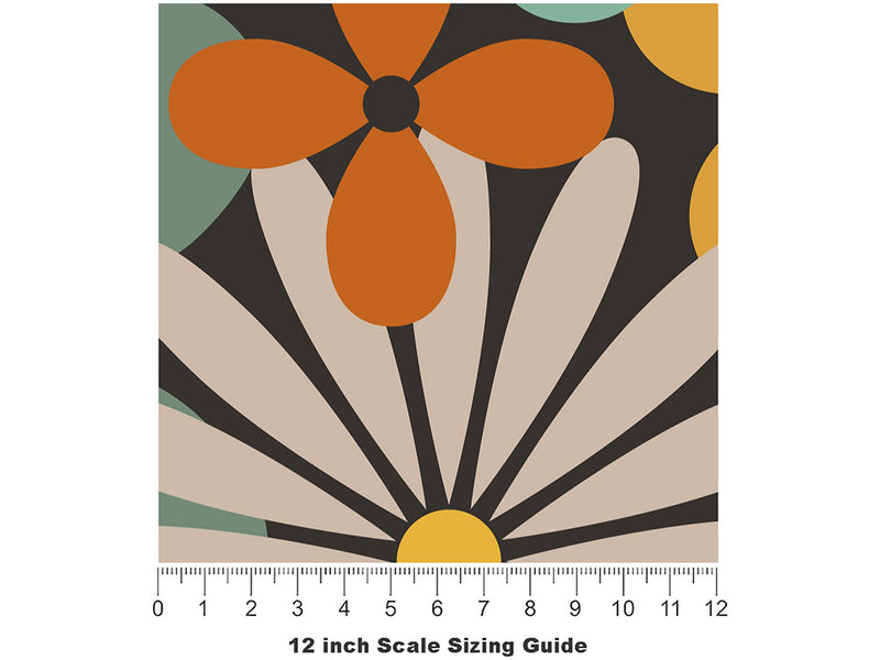 Calm Growth Retro Vinyl Film Pattern Size 12 inch Scale~Rwraps Calm Growth Retro Sizing Chart~2