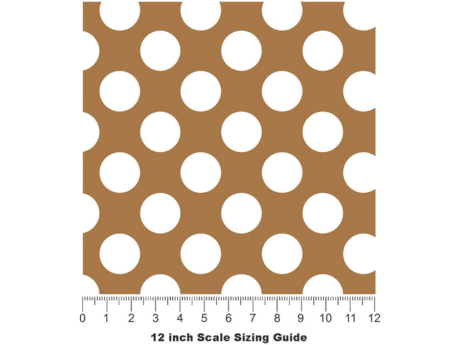 Camel Tan Polka Dot Vinyl Film Pattern Size 12 inch Scale~Rwraps Camel Tan Polka Dot Sizing Chart~2