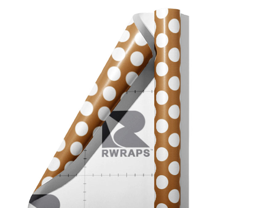 Camel Tan Polka Dot Wrap Film Sheets~Rwraps Series 914 Camel Tan Polka Dot Scrolled Sheet~3