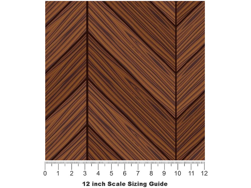 Canadian Maple Wooden Parquet Vinyl Film Pattern Size 12 inch Scale~Rwraps Canadian Maple Wooden Parquet Sizing Chart~3