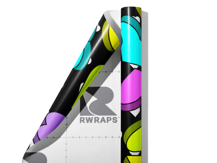 Candygram Crunch Heart Wrap Film Sheets~Rwraps Series 914 Candygram Crunch Heart Scrolled Sheet~3