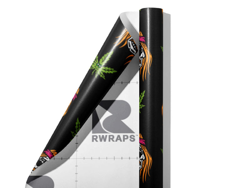 Cannabinoid Skulls Halloween Wrap Film Sheets~Rwraps Series 914 Cannabinoid Skulls Halloween Scrolled Sheet~3