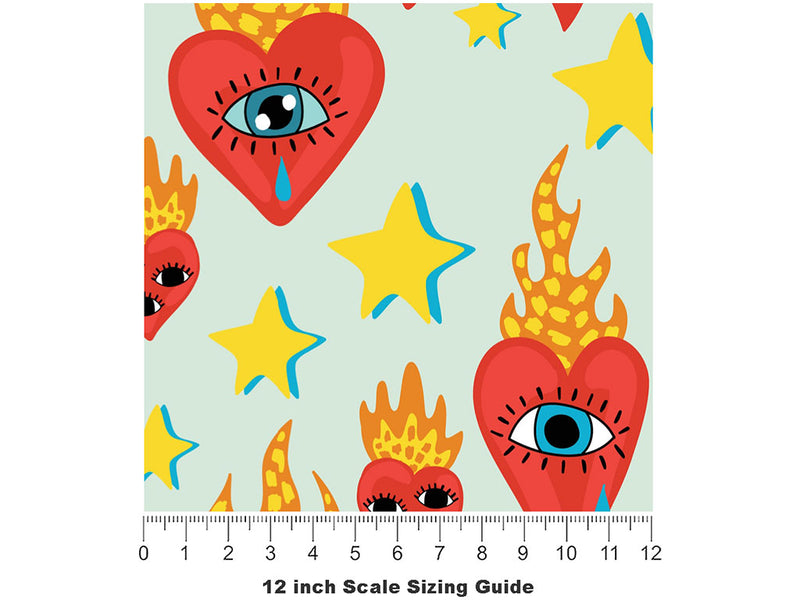 Cant Help Falling Heart Vinyl Film Pattern Size 12 inch Scale~Rwraps Cant Help Falling Heart Sizing Chart~2