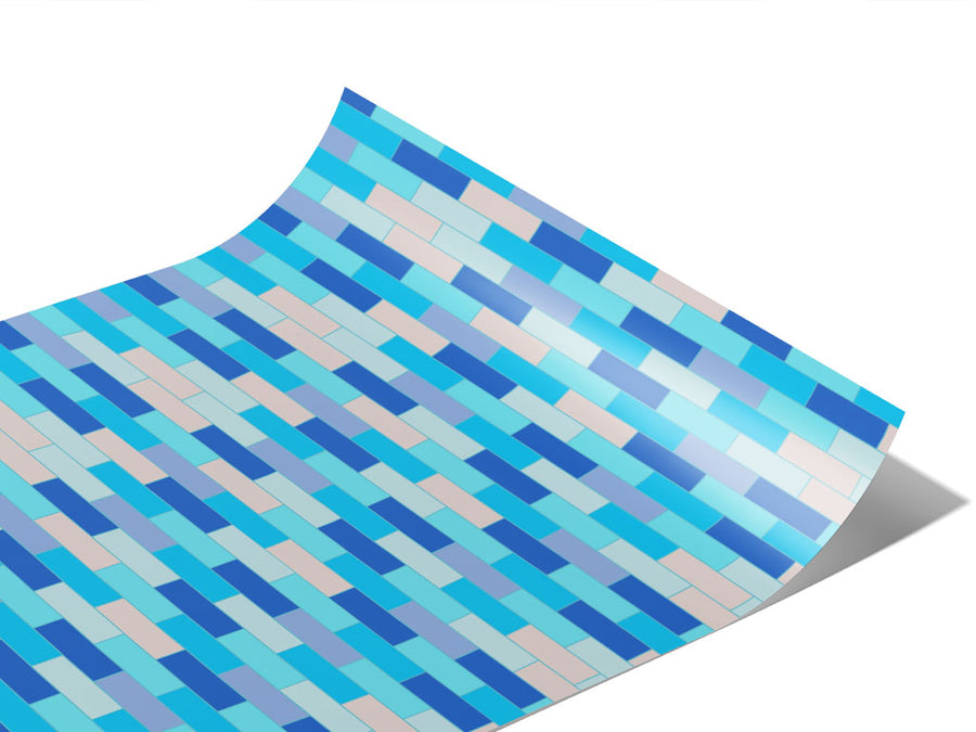 Capri Blue Brick Vinyl Wraps~Rwraps Series 914 Digitally Printed Vinyl Wrap~1