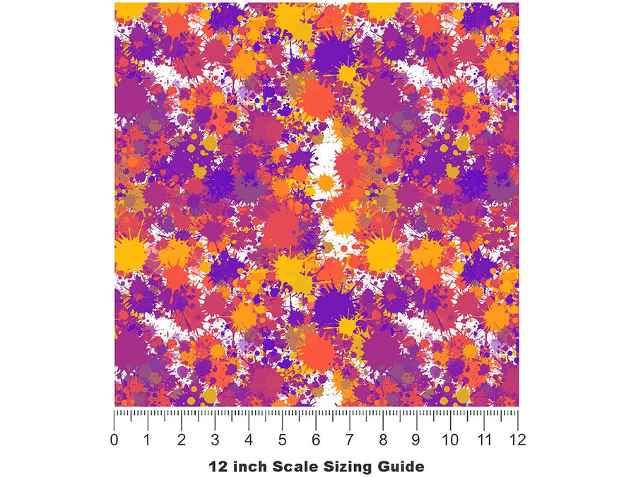 Car Crash Paint Splatter Vinyl Film Pattern Size 12 inch Scale~Rwraps Car Crash Paint Splatter Sizing Chart~2