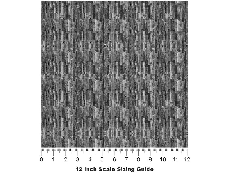 Carbon Stain Wooden Parquet Vinyl Film Pattern Size 12 inch Scale~Rwraps Carbon Stain Wooden Parquet Sizing Chart~3
