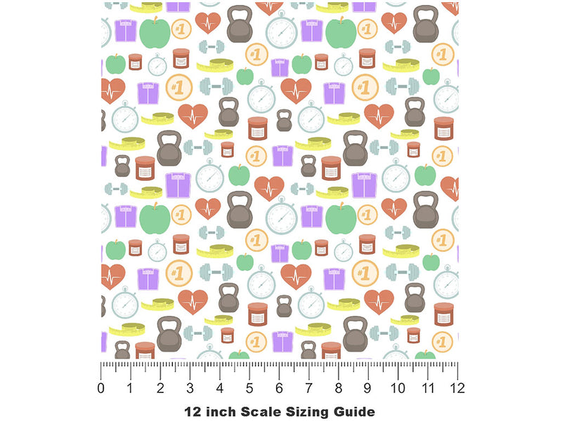 Cardio Workout Sport Vinyl Film Pattern Size 12 inch Scale~Rwraps Cardio Workout Sport Sizing Chart~2