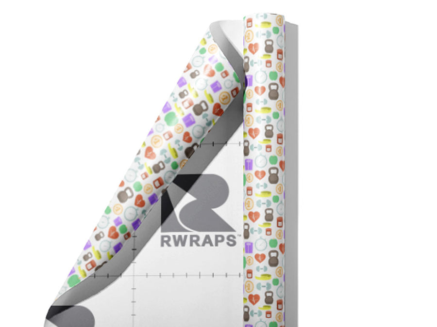 Cardio Workout Sport Wrap Film Sheets~Rwraps Series 914 Cardio Workout Sport Scrolled Sheet~3