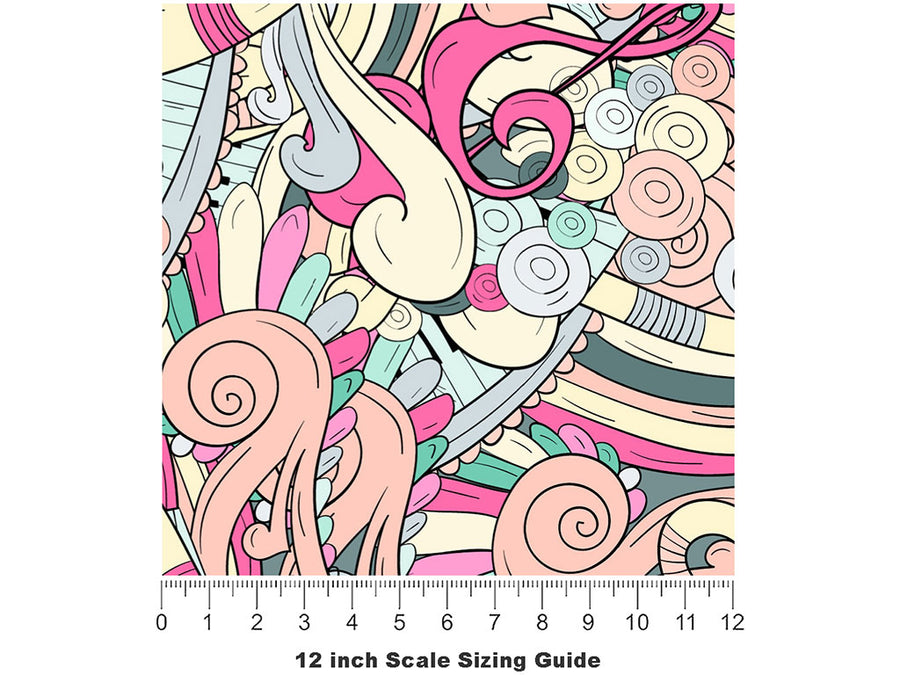 Carnation Chords Music Vinyl Film Pattern Size 12 inch Scale~Rwraps Carnation Chords Music Sizing Chart~2