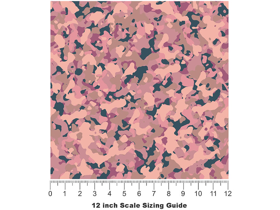 Carnation ERDL Camouflage Vinyl Film Pattern Size 12 inch Scale~Rwraps Carnation ERDL Camouflage Sizing Chart~3