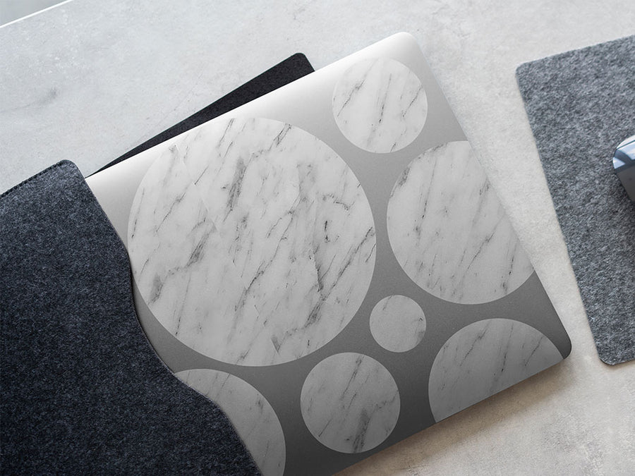carrara slab white marble stone DIY Laptop Stickers