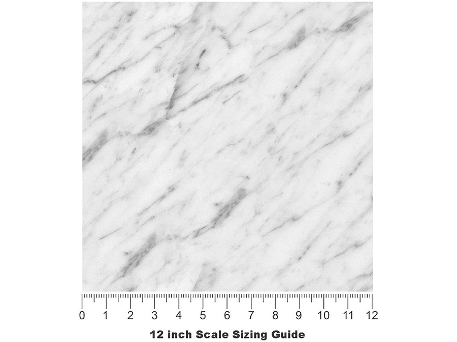 Carrara Slab-White Marble Vinyl Film Pattern Size 12 inch Scale~Rwraps Carrara Slab-White Marble Sizing Chart~2