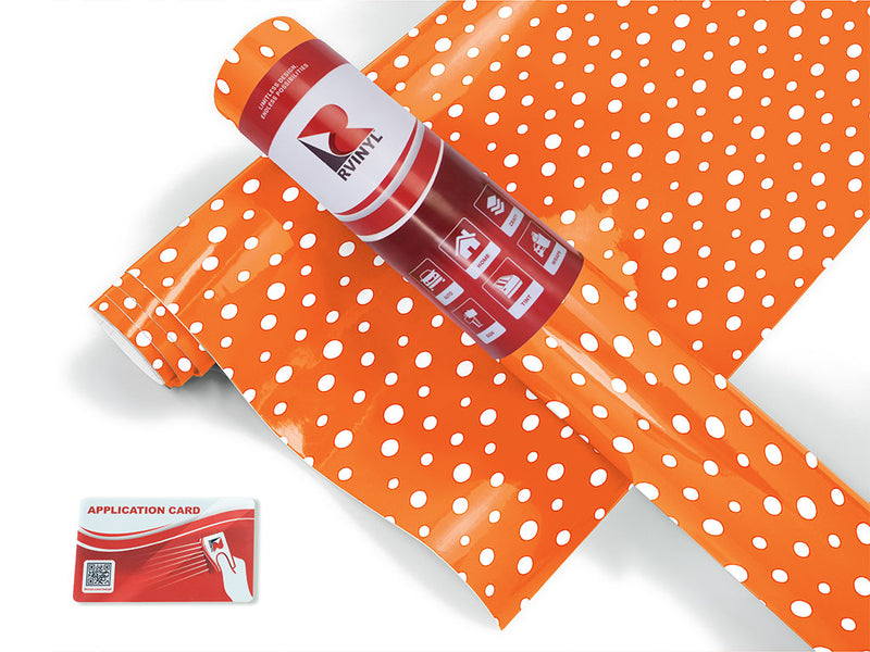 carrot orange polka dot Craft Vinyl Roll