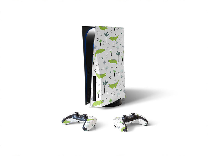 cartoon alligators fresh water Sony PS5 DIY Skin