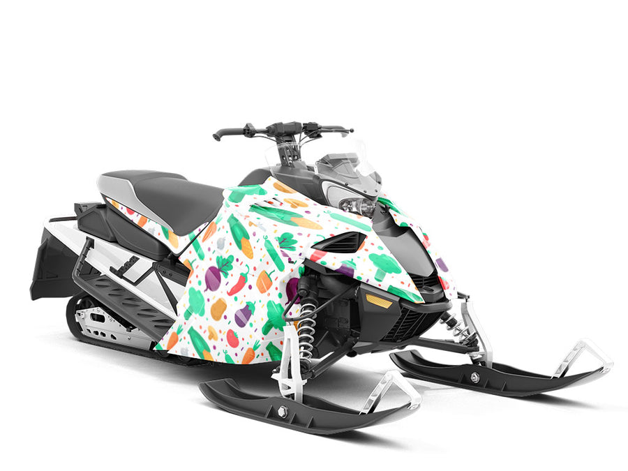 Cartoon Harvest Gardening Custom Wrapped Snowmobile