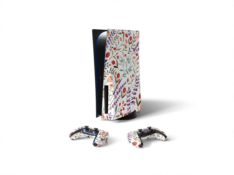 cartoon meadow floral Sony PS5 DIY Skin