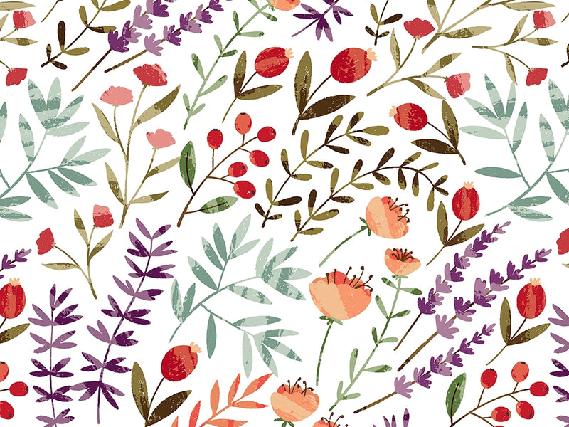 Cartoon Meadow Floral Vinyl Wrap Pattern~Rwraps Series 914 Digitally Printed Vinyl Wrap~0