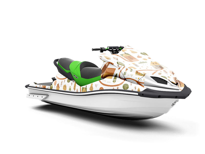 Cartoon Village Cityscape Jet Ski Vinyl Customized Wrap