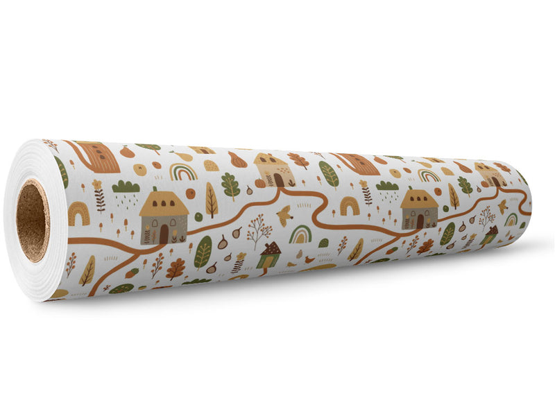 Cartoon Village Cityscape Wrap Film Wholesale Roll~Rwraps Series 914 Digitally Printed Vinyl Roll~5