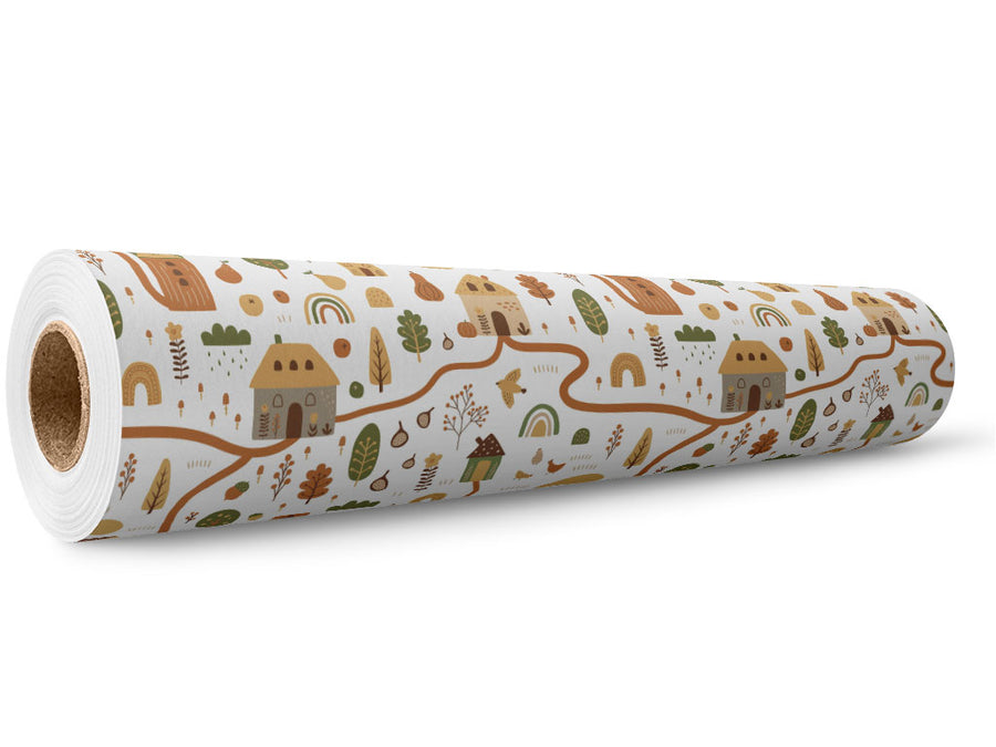 Cartoon Village Cityscape Wrap Film Wholesale Roll~Rwraps Series 914 Digitally Printed Vinyl Roll~5