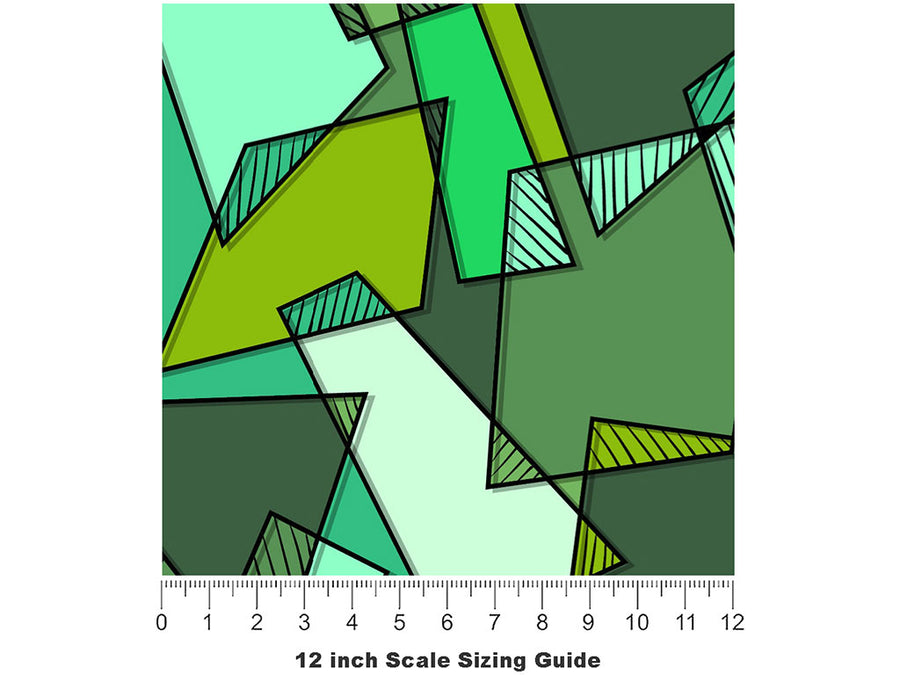 Castleton Cubes Mosaic Vinyl Film Pattern Size 12 inch Scale~Rwraps Castleton Cubes Mosaic Sizing Chart~2