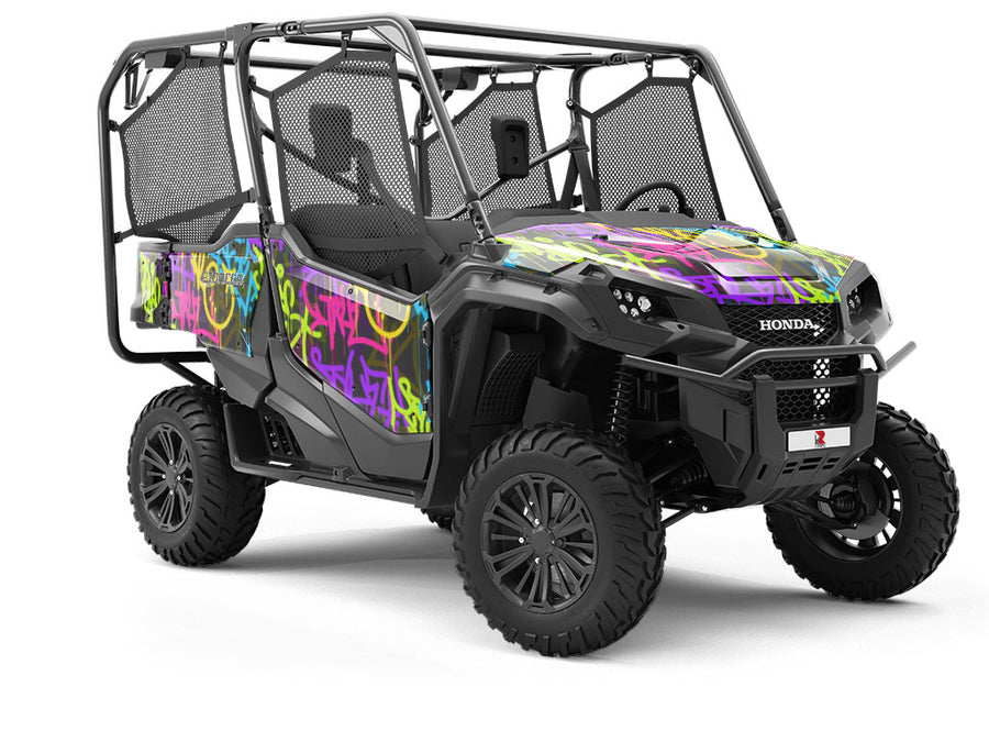 Caution Wet Paint Graffiti Utility Vehicle Vinyl Wrap