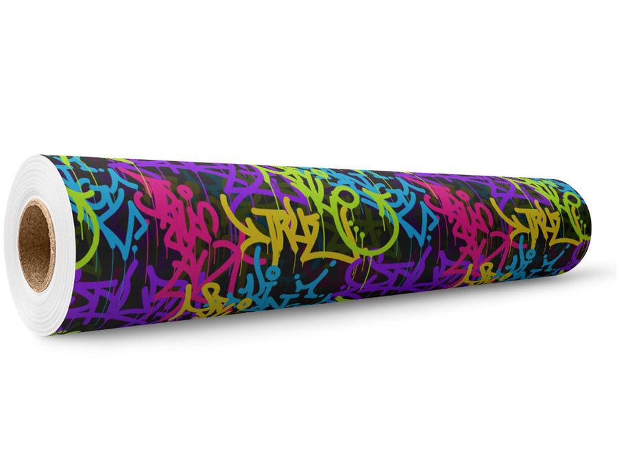 Caution Wet Paint Graffiti Wrap Film Wholesale Roll~Rwraps Series 914 Digitally Printed Vinyl Roll~5