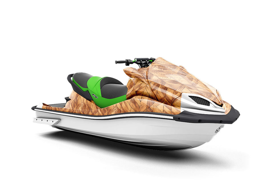 Cedar Trapezoids Wooden Parquet Jet Ski Vinyl Customized Wrap