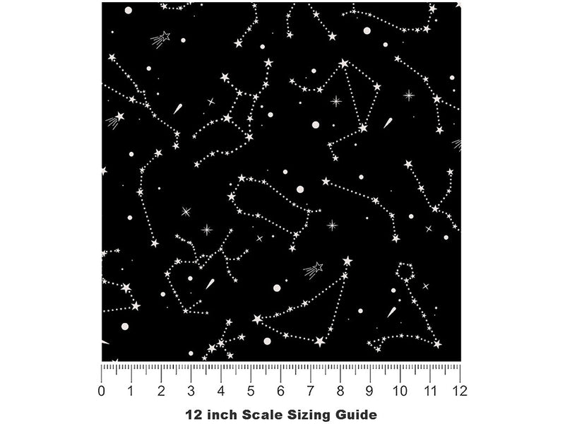 Celestial Skies Astrology Vinyl Film Pattern Size 12 inch Scale~Rwraps Celestial Skies Astrology Sizing Chart~2