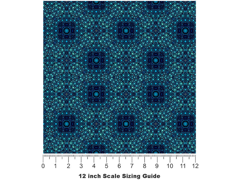 Cerulean Squares Mosaic Vinyl Film Pattern Size 12 inch Scale~Rwraps Cerulean Squares Mosaic Sizing Chart~2