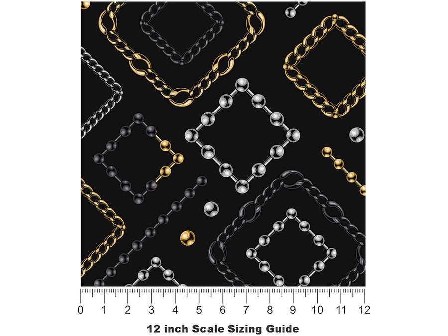 Chain Collection Art Deco Vinyl Film Pattern Size 12 inch Scale~Rwraps Chain Collection Art Deco Sizing Chart~2