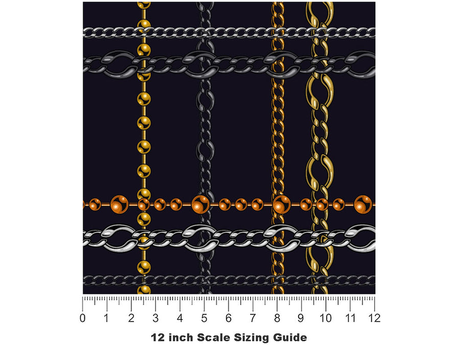 Chain Excitement Bling Vinyl Film Pattern Size 12 inch Scale~Rwraps Chain Excitement Bling Sizing Chart~2