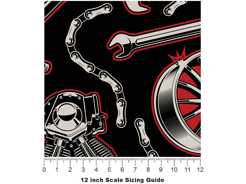 Chained Rims Cars Vinyl Film Pattern Size 12 inch Scale~Rwraps Chained Rims Cars Sizing Chart~2