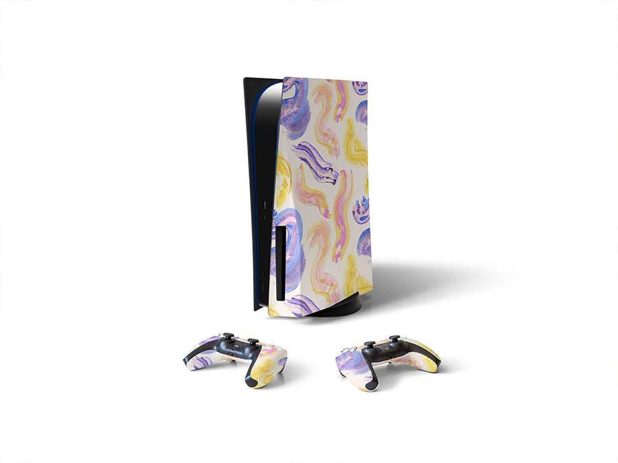 champagne year abstract geometric Sony PS5 DIY Skin