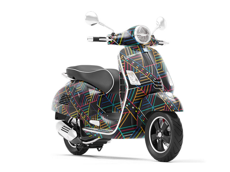 Change Lane Art Deco Vespa Scooter Wrap Film
