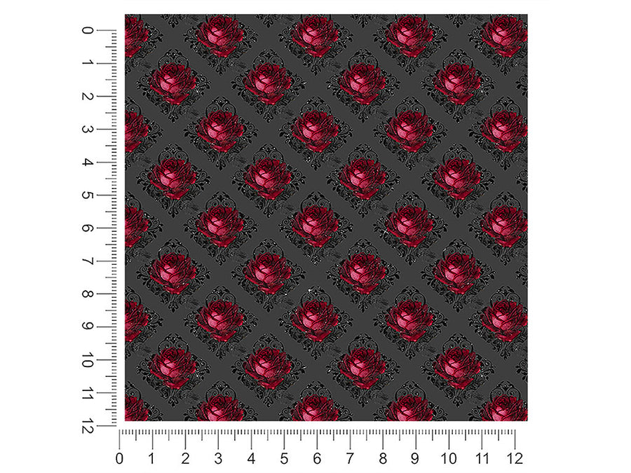 charcoal roses gothic 1ft x 1ft Craft Sheets