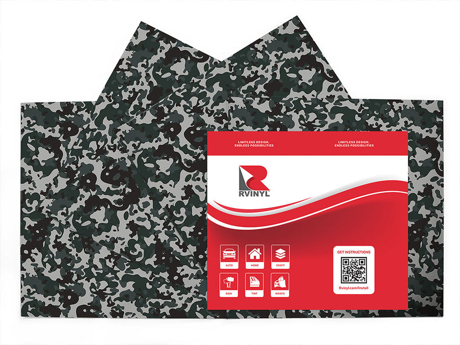 charcoal woodland camouflage Craft Vinyl Sheet Pack