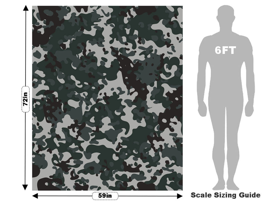 Charcoal Woodland Camouflage Vehicle Wrap Scale~Rwraps Series 914 Charcoal Woodland Camouflage Measurements~2
