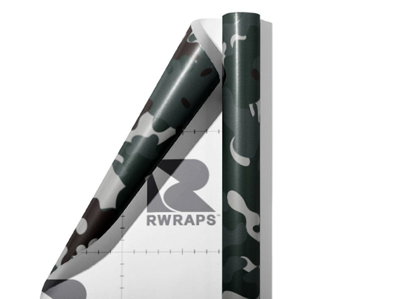 Charcoal Woodland Camouflage Wrap Film Sheets~Rwraps Series 914 Charcoal Woodland Camouflage Scrolled Sheet~3