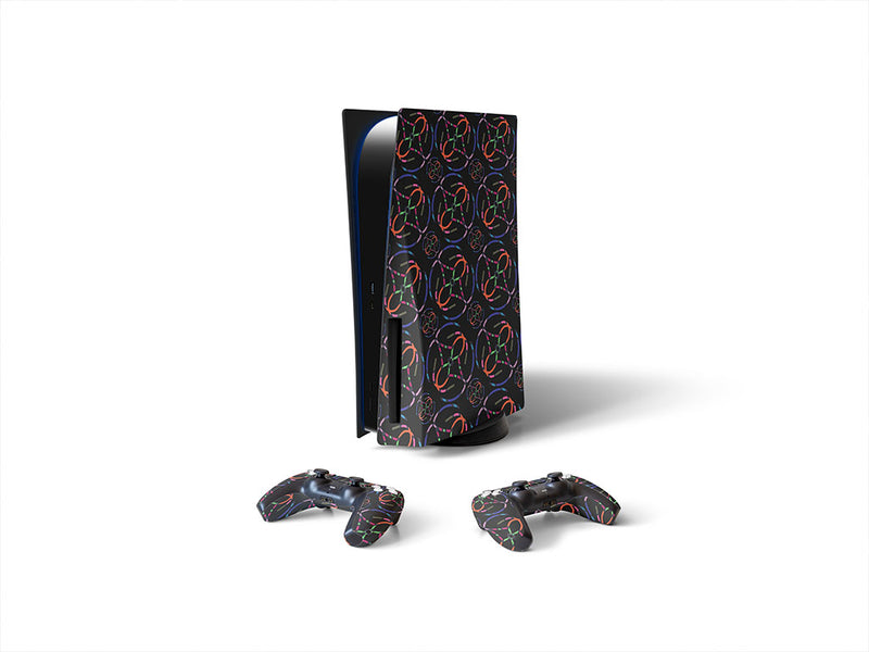 chasing night abstract geometric Sony PS5 DIY Skin