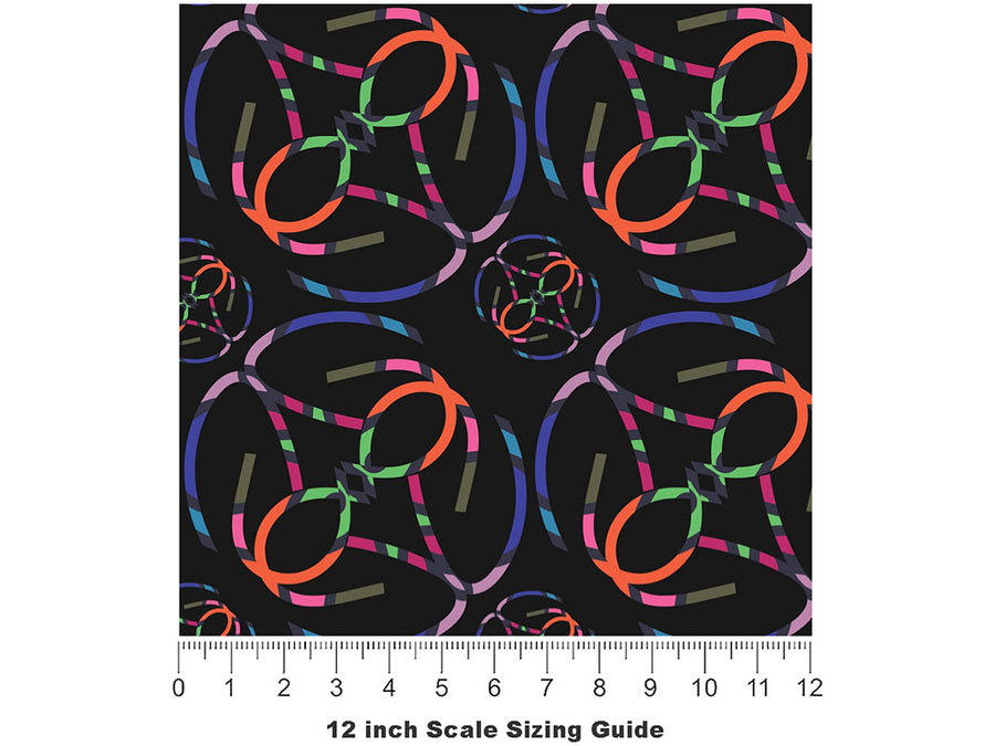 Chasing Night Abstract Vinyl Film Pattern Size 12 inch Scale~Rwraps Chasing Night Abstract Sizing Chart~2