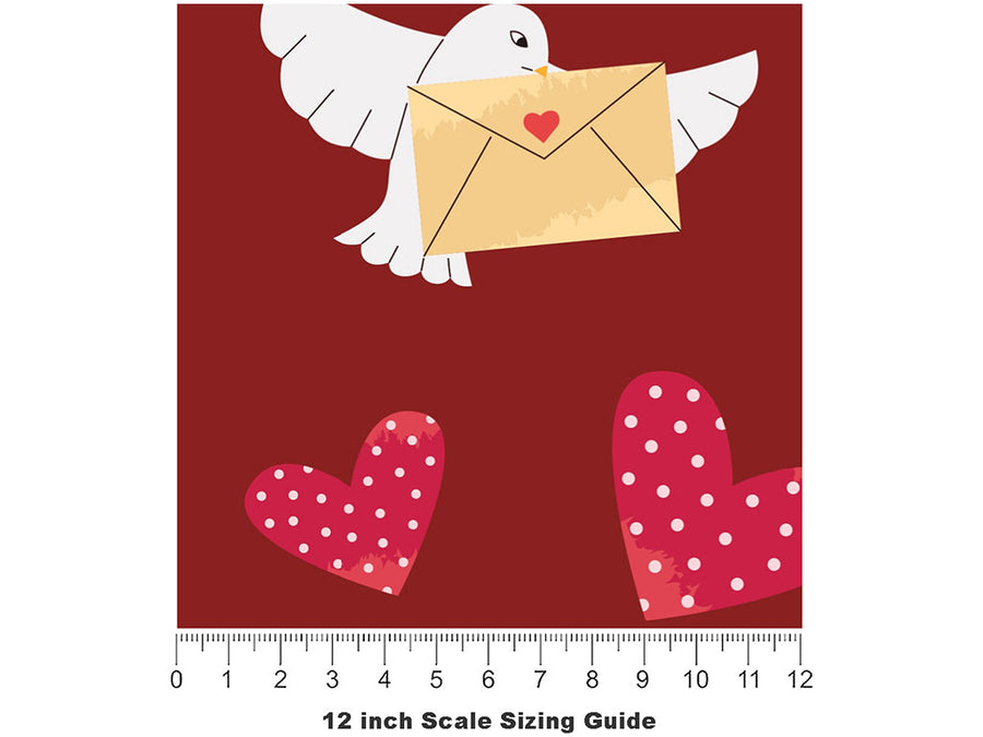 Chaste Love Birds Vinyl Film Pattern Size 12 inch Scale~Rwraps Chaste Love Birds Sizing Chart~2
