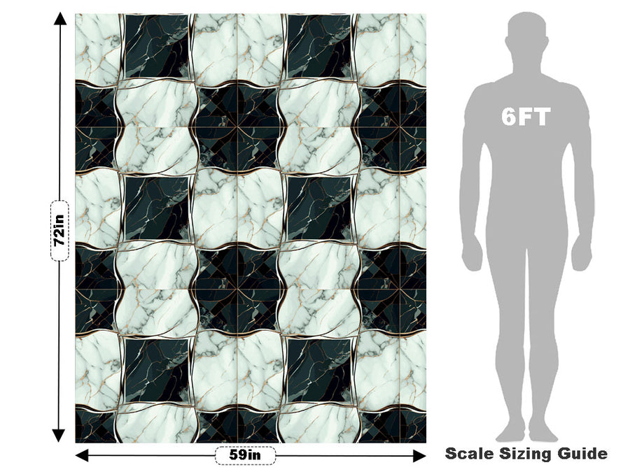 Checkered Flower Tile Vehicle Wrap Scale~Rwraps Series 914 Checkered Flower Tile Measurements~2