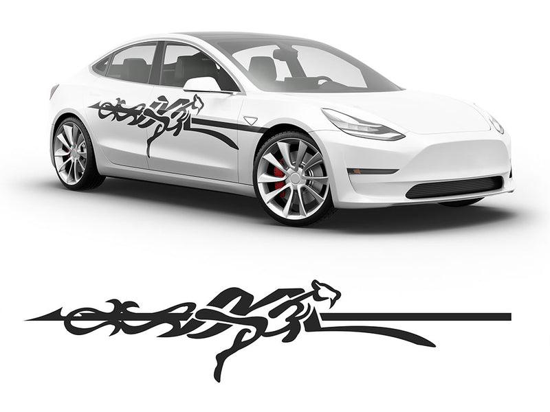 3M Black Cheetah Body Graphic~Full Side Auto Decal Kit~0