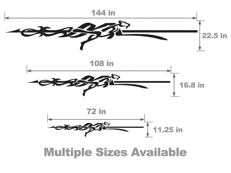 Cheetah Vehicle Body Graphic Size Chart