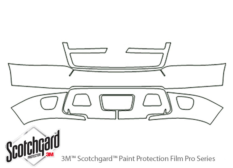 avalanche 3M Clear Bra Bumper Precut PPF Diagram