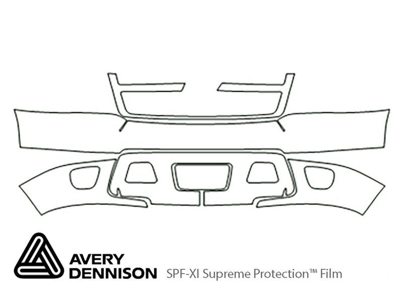 avalanche Avery Dennison Clear Bra Bumper Precut PPF Diagram