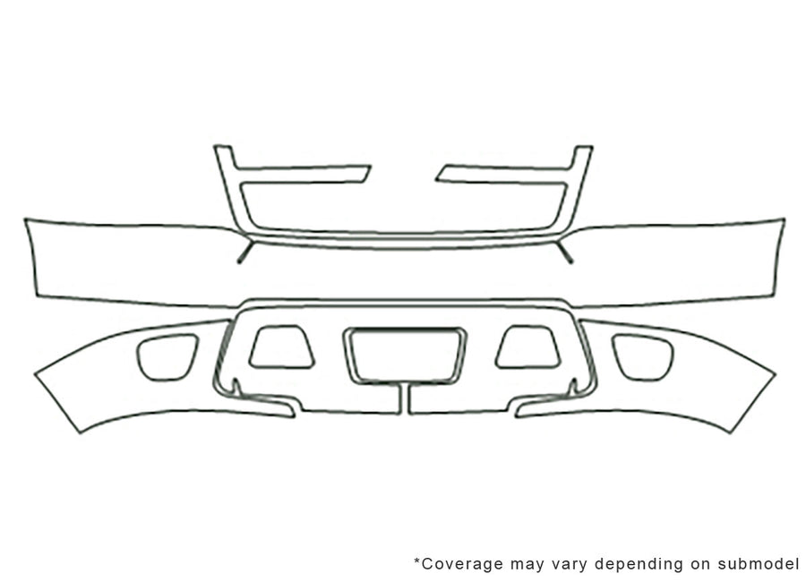 avalanche Avery Dennison Clear Bra Bumper Precut PPF Diagram