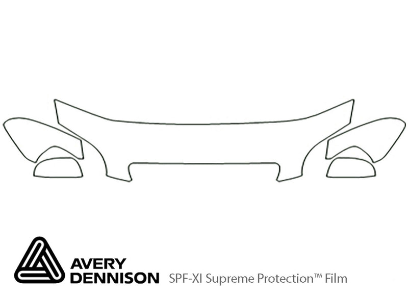 aveo Avery Dennison Clear Bra Hood Precut PPF Diagram