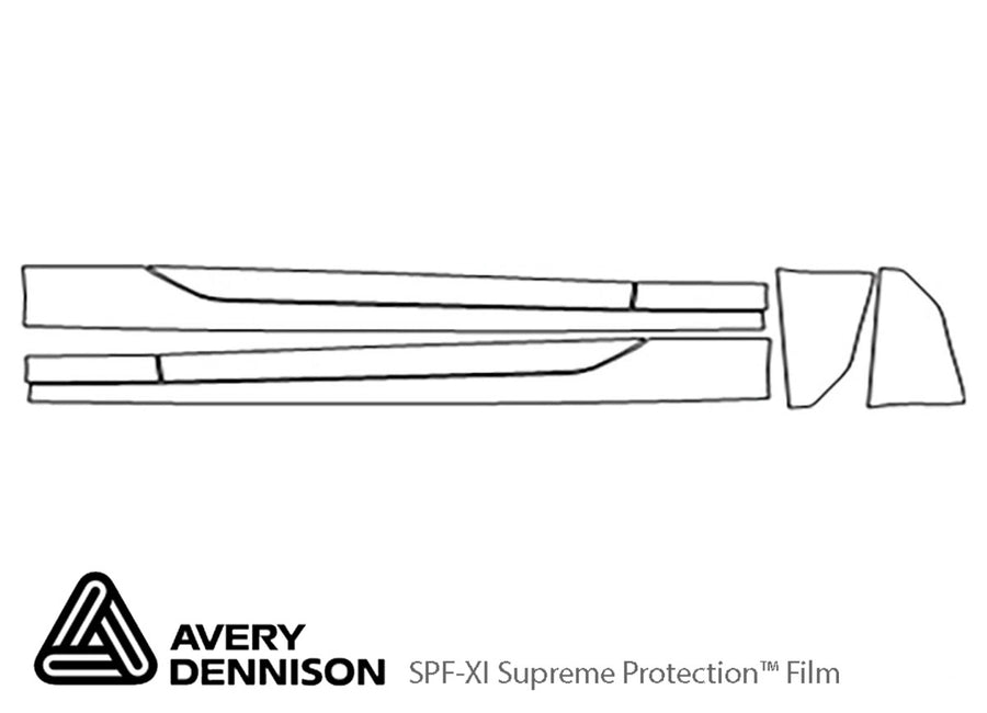 camaro Avery Dennison Clear Bra Door Cup Precut PPF Diagram